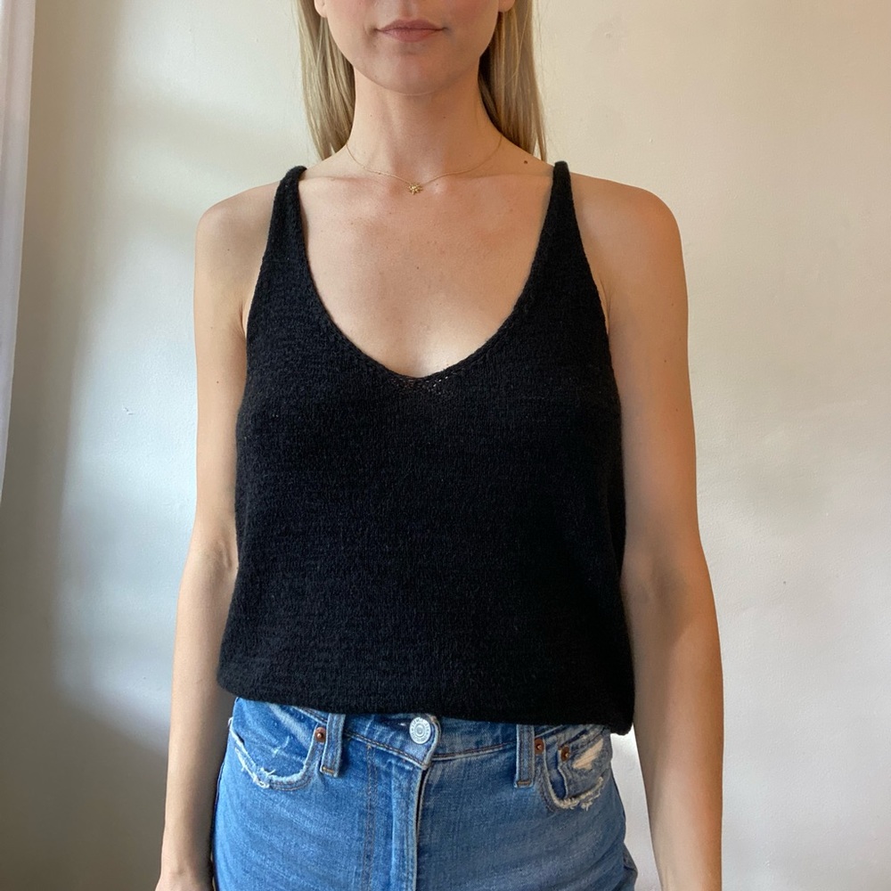 Knit black tank